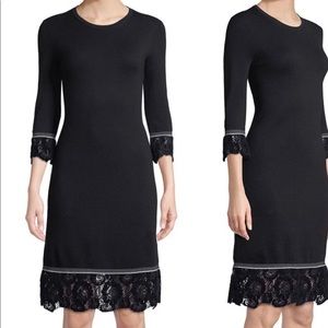 NWT Navy dress with black velvet trim